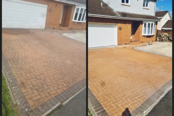 A drive way we pressure washed and re sanded last week in garden hall.
